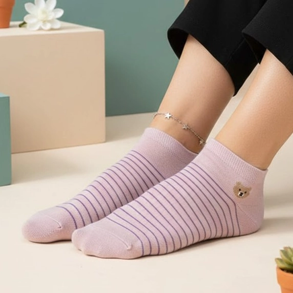 جوراب نیم ساق خرسی راه راه 7006 روما